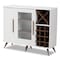 Baxton Studio Pietro Mid-Century Modern White and Brown Finished Wine Cabinet 150-9003 - alternate 1